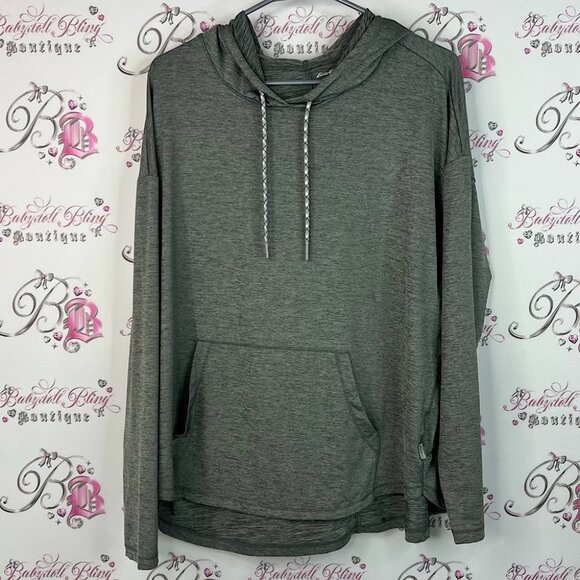 Eddie Bauer hoodie sweater stretchy lightweight Charcoal Heather Hoodie - Picture 1 of 6